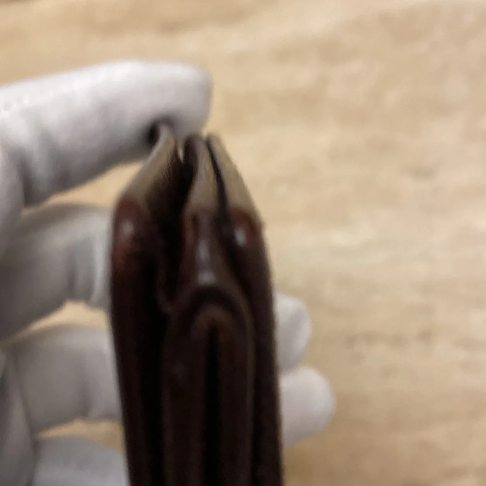 LOUIS VUITTON Brown Taiga Porte-Monnaie Boite Coin Purse in EUC